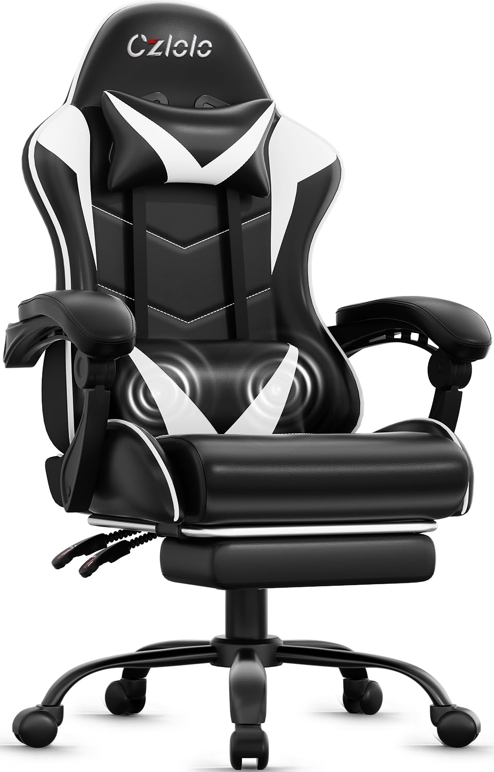 Gaming Chair - Silla Gamer con Reposapiés, Estilo Racing,