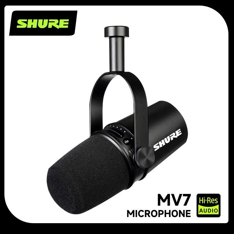 Sound Card Usb - Micrófono Dinámico Híbrido USB/XLR Shure MV7,