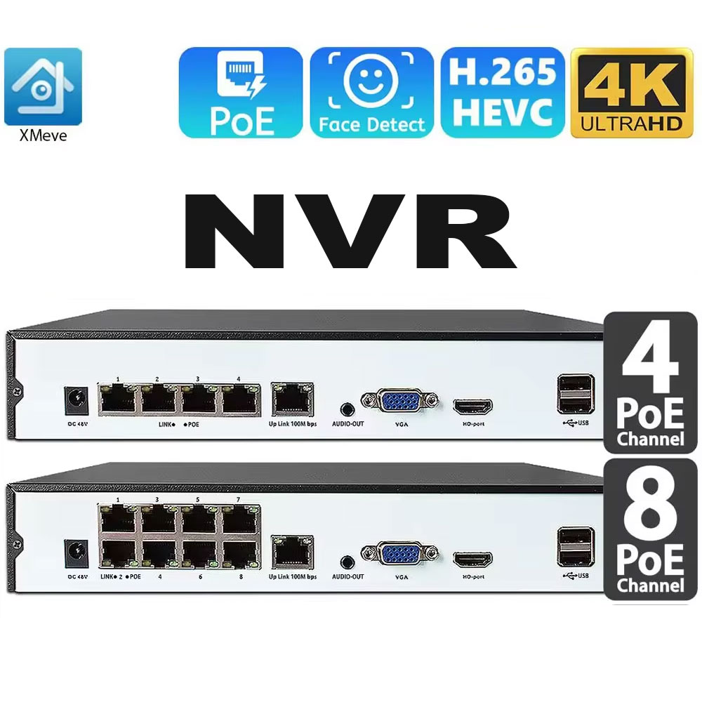 4CH 8CH 48v POE 4K NVR Onvif H - Webcam 4K reseña y precio