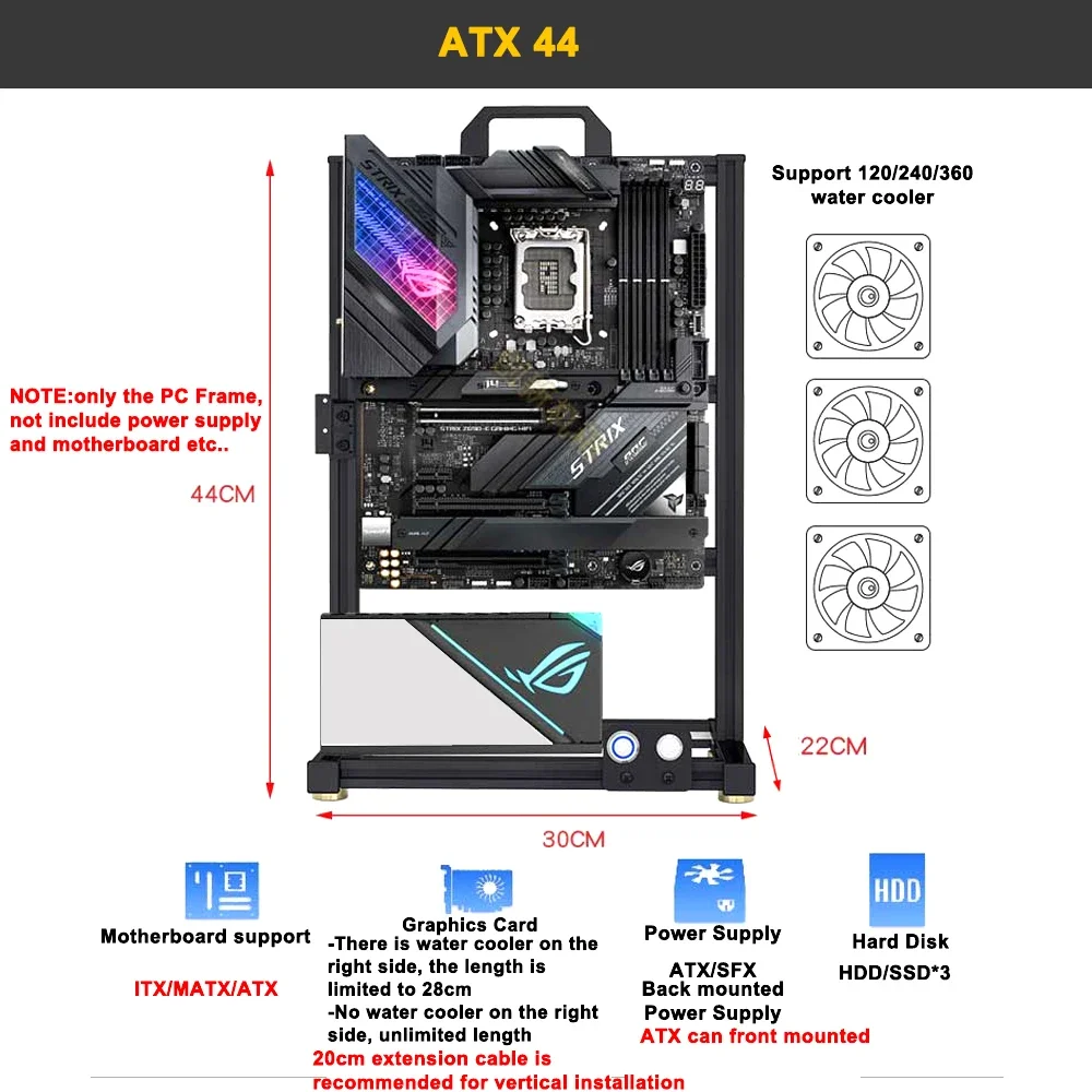 Modding EATX-funda abierta par - Pc Gaming Center reseña y precio
