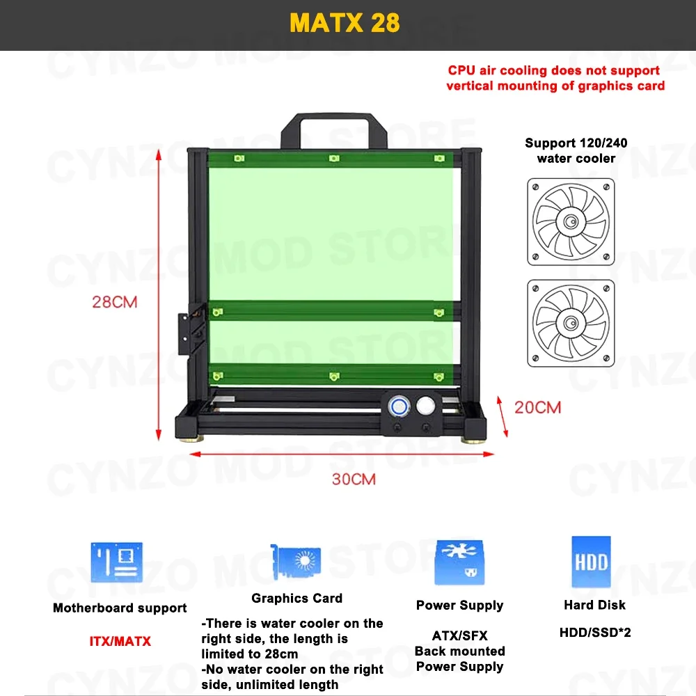 Modding EATX-funda abierta par - Pc Gaming Center reseña y precio
