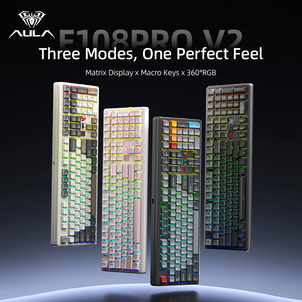 Teclado Mecánico AULA F108 Pro - Pc Gaming Uk reseña y precio